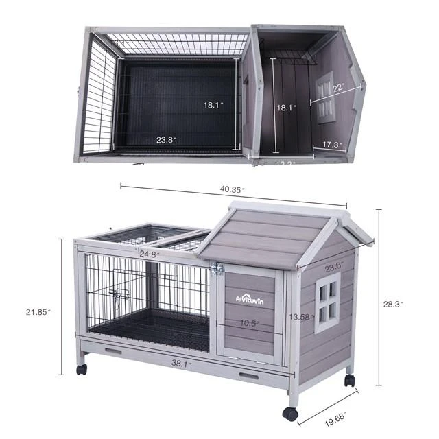 Mia's Pet Supply Rabbit Hutch - Durable Bunny Cage with Accessories for Indoor & Outdoor Use 6 Mia's Pet Supply Rabbit Hutch, Bunny Cage Rabbit Houses & Accessories
