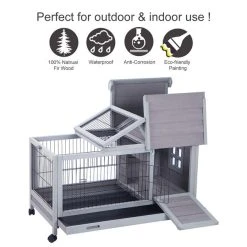 Mia's Pet Supply Rabbit Hutch - Durable Bunny Cage with Accessories for Indoor & Outdoor Use 8 Mia's Pet Supply Rabbit Hutch, Bunny Cage Rabbit Houses & Accessories