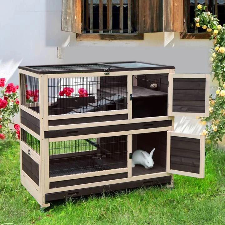 Mia's Pet Supply Rabbit Hutch - Indoor & Outdoor Bunny Cage with Accessories 2 Mia's Pet Supply Rabbit Houses & Accessories Rabbit Hutch Bunny Cage Indoor And Outdoor