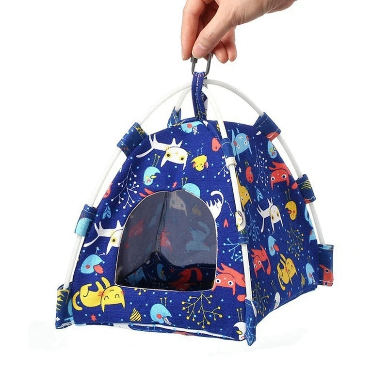 Mia's Pet Supply Premium Bird Tent Hammock - High-Quality Cage Swing & Perch for Aviary Birds 3 Mia's Pet Supply High Quality Bird Tent Shaped Hammock Pet Cage Swing Perch Aviary & Perches