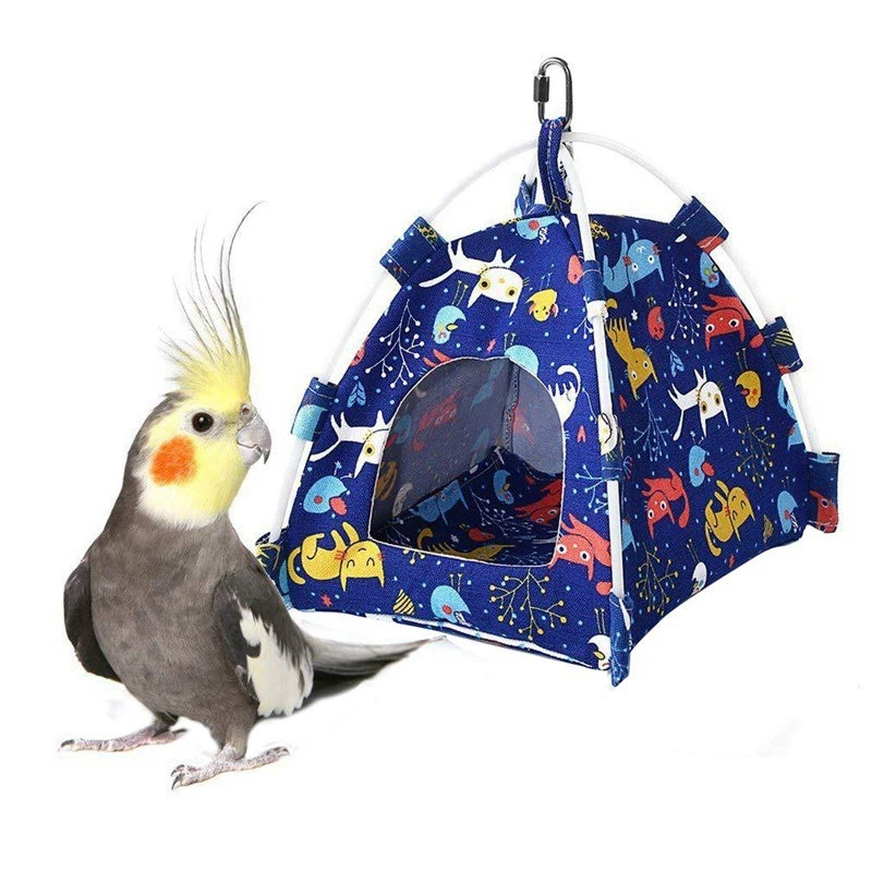 Mia's Pet Supply Premium Bird Tent Hammock - High-Quality Cage Swing & Perch for Aviary Birds 2 Mia's Pet Supply High Quality Bird Tent Shaped Hammock Pet Cage Swing Perch Aviary & Perches