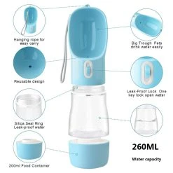 Mia's Pet Supply Pet Dog Water Bottle Portable Drinking Water Feeder
