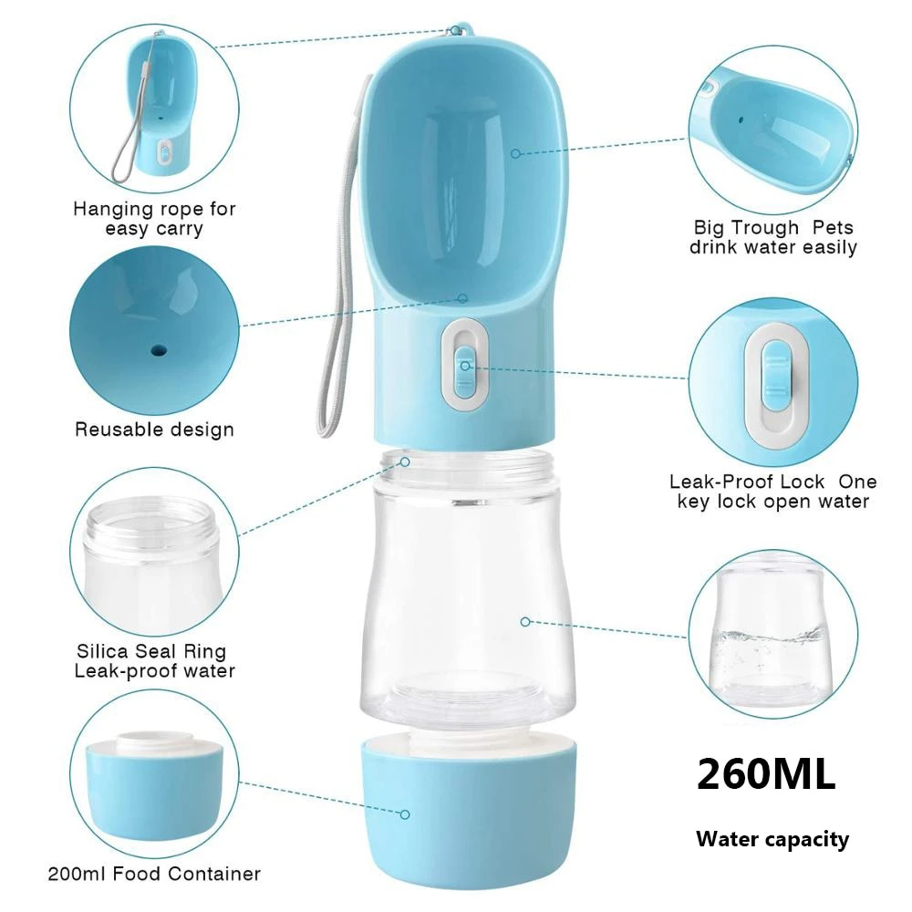 Mia's Pet Supply Portable Dog Water Bottle - Leak-Proof Pet Drinking Feeder for Dogs & Cats 2 Mia's Pet Supply Pet Dog Water Bottle Portable Drinking Water Feeder