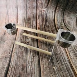 Mia's Pet Supply Small Medium Parrot Bird Perch Table Top Acrylic Stand With 2 Feeding Cups For Water And Food Aviary & Perches