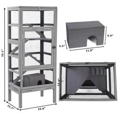 Mia's Pet Supply Large Wooden Guinea Pig Cage - Durable Rabbit House with Accessories 9 Mia's Pet Supply Large Wooden Guinea Pig Cage Rabbit Houses & Accessories