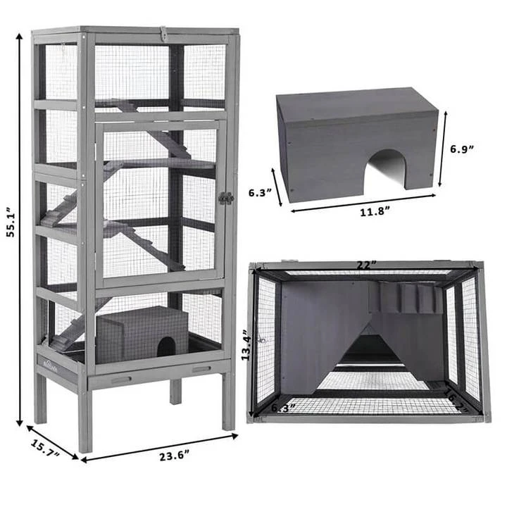 Mia's Pet Supply Large Wooden Guinea Pig Cage - Durable Rabbit House with Accessories 5 Mia's Pet Supply Large Wooden Guinea Pig Cage Rabbit Houses & Accessories