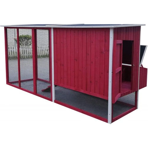 Mia's Pet Supply 87" Wooden Chicken Coop with Nesting Box & Run for 4-8 Chickens | Backyard Hen House 3 Mia's Pet Supply 87" Wood Chicken Coop Backyard Hen House 4-8 Chickens Nesting Box & Run New Chicken Coop Cages
